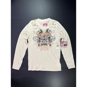 Grunge Y2K Style Blac Label Long Sleeve Graphic‎ Shirt Women's Small NWT